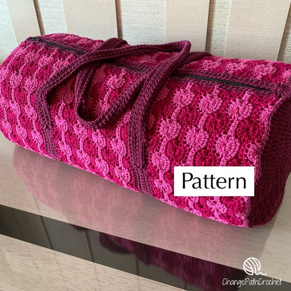 Bubble Duffel Bag Crochet Pattern, Zipper Luggage Pattern