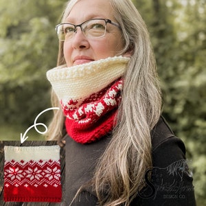 COWL CROCHET PATTERN | Crochet Neck Cowl | Neck Warmer | Crochet Scarf Pattern | Crochet Snowflake Pattern | Infinity Scarf Pattern