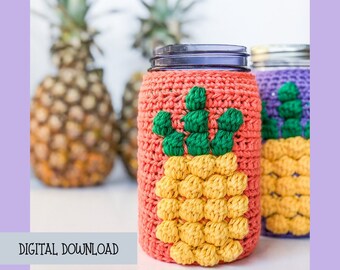Mason Jar Cozie / Easy Crochet Pattern / Ball Jar Pattern / Table Decor / Crochet Mason Jar cozie / Ball Jar Cozie / Mason Jar Cozie pdf