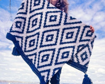 Patrón de crochet para manta Lakeside: Manta moderna de rombos (patrón PDF)