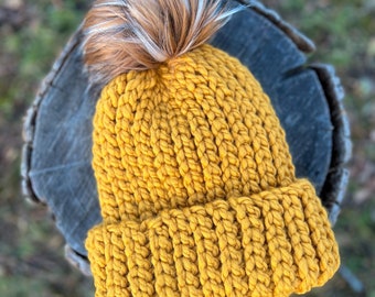 Crochet Chunky Beanie Pattern | Chunky Crochet Hat Pattern | Knit Look Crochet | Easy Crochet Hat Pattern | Crochet Winter Hat Pattern