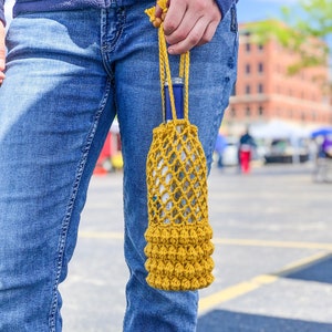 CROCHET WINE TOTE,  Wine Bag Pattern, Crochet Wine Bottle Bag , Crochet Wine Bottle Holder, Crochet Boho Bag, Crochet Gifts