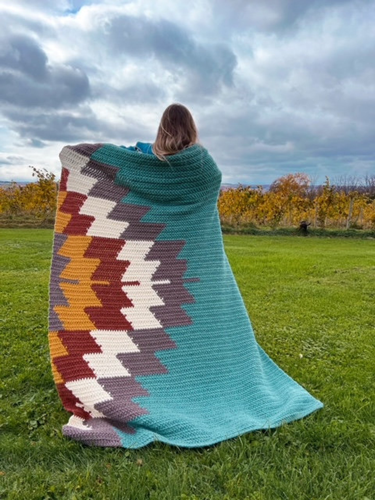 Tapestry Crochet Blanket PATTERN Crochet Fall Decor Etsy