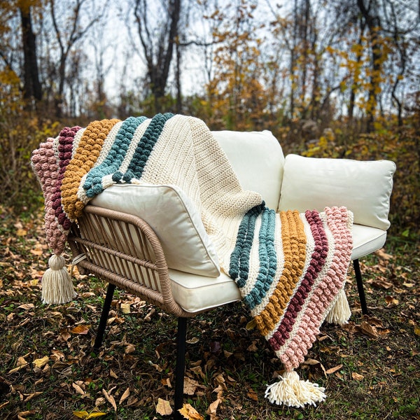 Crochet Chunky Blanket PATTERN | Crochet Throw Blanket | Modern Crochet Blanket | Chunky Blanket Yarn | Easy Crochet Blanket Pattern