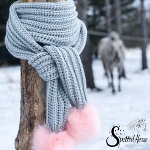 Ribbed Scarf Pattern / Crochet Ribbed Scarf Pattern / Crochet Scarf Pattern Beginner Chunky Scarf  Pattern / Easy Crochet Scarf Pattern