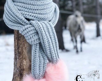 Ribbed Scarf Pattern / Crochet Ribbed Scarf Pattern / Crochet Scarf Pattern Beginner Chunky Scarf  Pattern / Easy Crochet Scarf Pattern