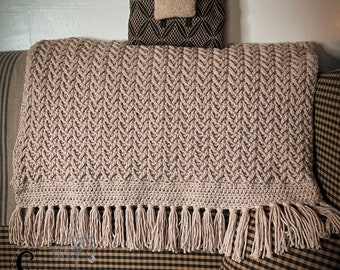 Patrón de manta de crochet grueso / Afgano de crochet moderno / Patrón de tiro de crochet / Manta de tiro de crochet