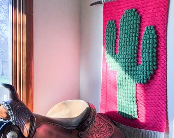 CROCHET PATTERN: Wall Hanging Pattern | Crochet Cactus | Crochet Tapestry Pattern | Crochet Wall Decor | Crochet Wall Art | Instant Download