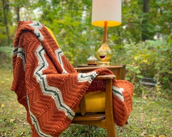 Chevron Crochet Blanket Pattern: Modern Afghan (PDF Download)