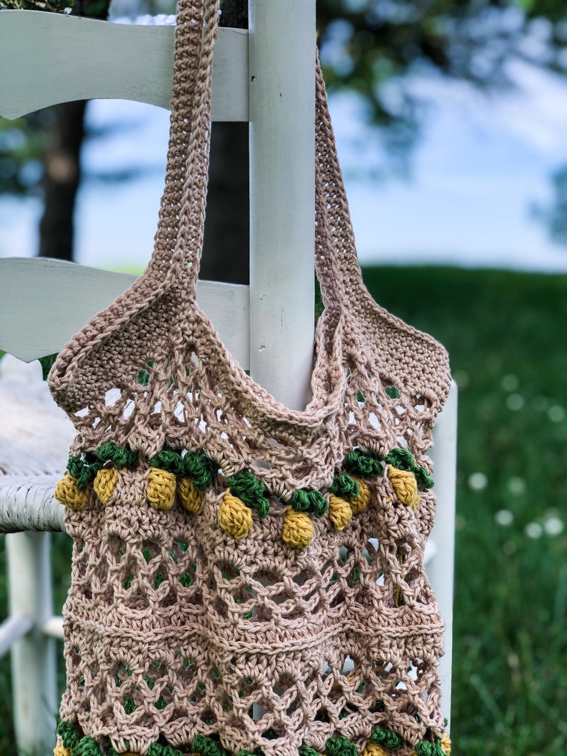 Crochet Summer Tote Pattern / Boho Tote Pattern / Pineapple Boho Pattern / Pineapple Market tote Pattern / Market Bag PDF / Pineapple Bag image 3