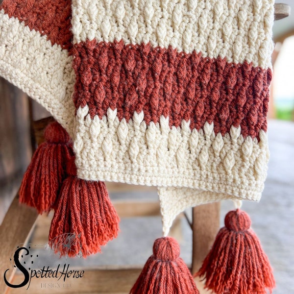 Cozy Farmhouse Crochet Blanket Pattern: Easy Textured Throw (PDF Pattern)
