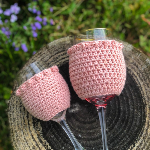 CROCHET PATTERN: Wine Cozy Pattern / Crochet Wine Holder / Wine Glass Koozie / Crochet Koozie Pattern / Instant Download