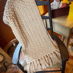 Chunky Crochet Blanket Pattern | Modern Crochet Afghan | Crochet Throw Pattern | Crochet Throw Blanket