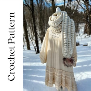 CROCHET PATTERN: Chunky Bobble Scarf Crochet Scarf Pattern Instant Download Full Crochet Tutorial image 2