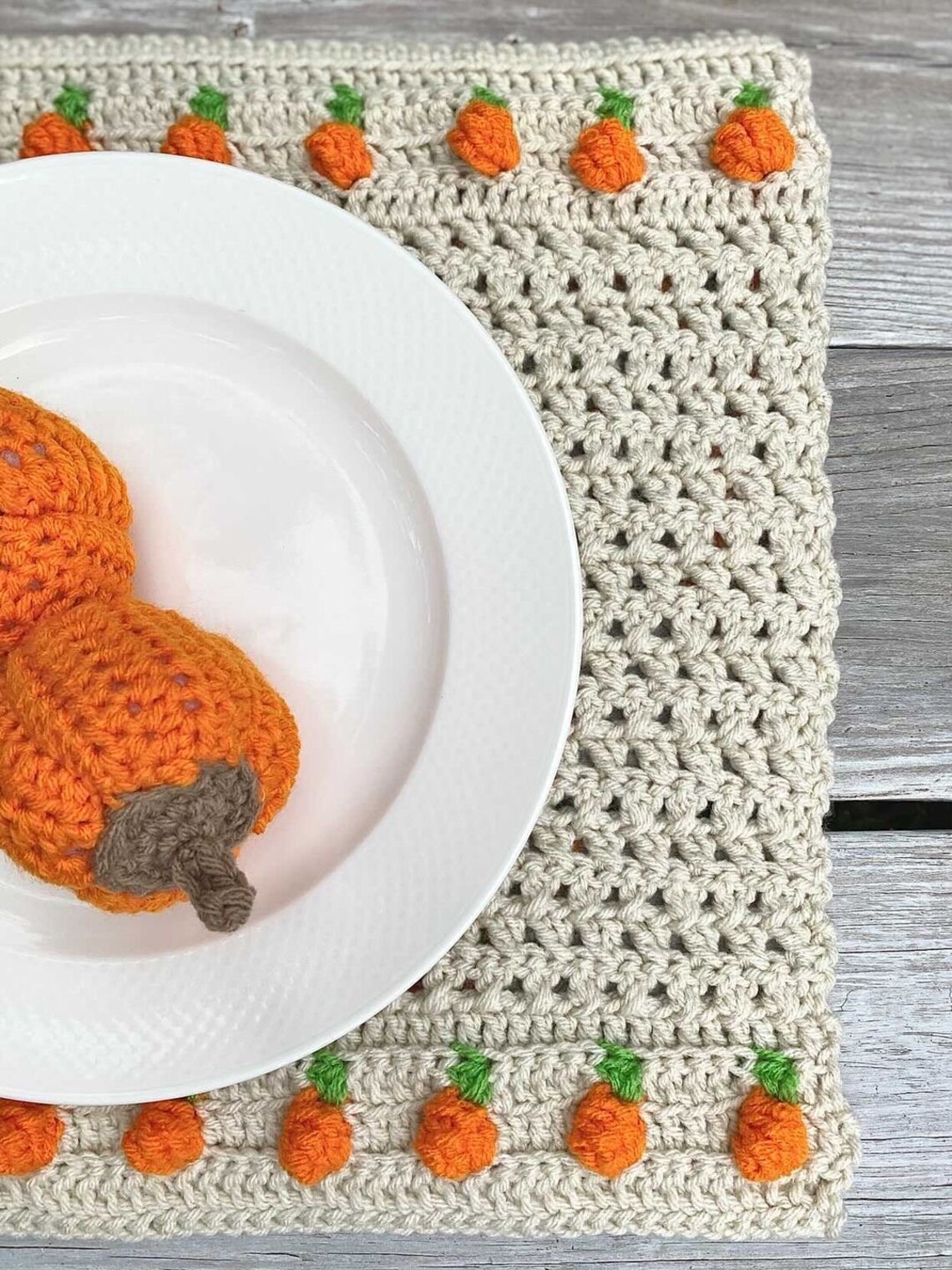 Crochet Placemat Pattern Crochet Pumpkin Placemat Fall Crochet Etsy