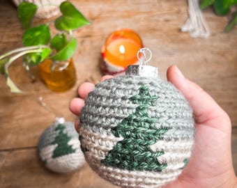 Patrón de adorno navideño de pino a crochet: Tapiz (patrón PDF)