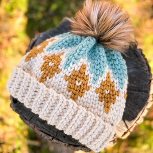 Crochet Hat Pattern / Crochet Beanie Pattern/ Crochet Hat pdf / Crochet hat / Bulky Beanie pdf / Fair isle Hat Pattern / Fair isle pdf image 1