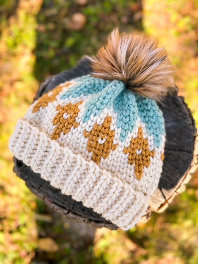Crochet Hat Pattern / Crochet Beanie Pattern/ Crochet Hat pdf / Crochet hat / Bulky Beanie pdf / Fair isle Hat Pattern / Fair isle pdf image 1