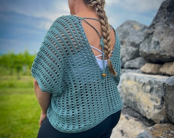 Crochet Summer Top Pattern: Easy Women's Tee (PDF Pattern)