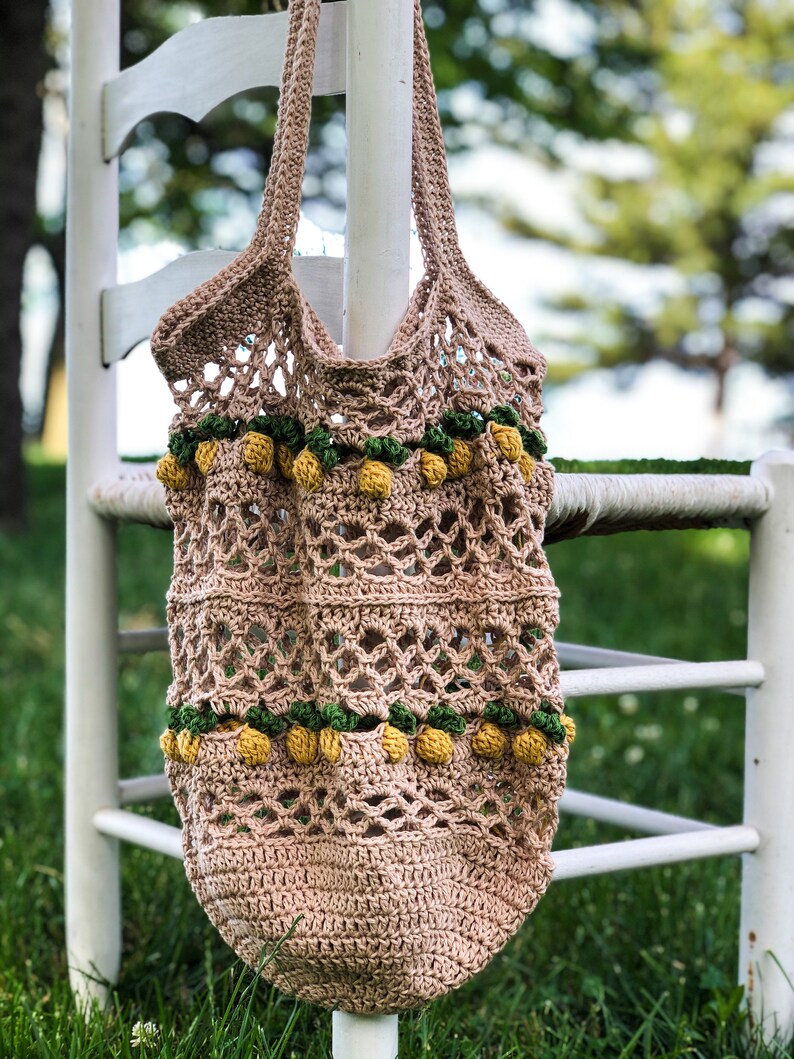 Crochet Summer Tote Pattern / Boho Tote Pattern / Pineapple Boho Pattern / Pineapple Market tote Pattern / Market Bag PDF / Pineapple Bag image 2