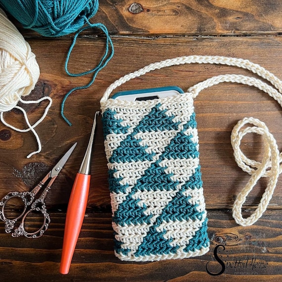 Geometric Crochet Phone Bag Pattern: Hands-Free Case (PDF Pattern)