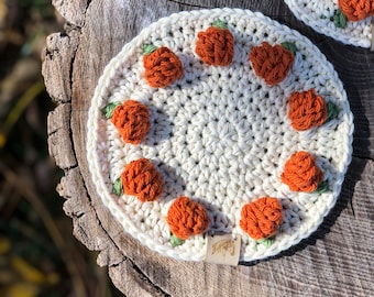 Crochet Pumpkin Crochet Pattern Crochet Coaster Pattern Fall Crochet Fall Decor Halloween Decor Crochet Gift Housewarming Crochet Pattern