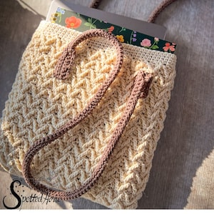Crochet Bag PATTERN | Crochet Laptop Sleeve | Crochet Shoulder Bag | Crochet Ipad Holder | Cotton Crochet Bag | Crochet Laptop Tote