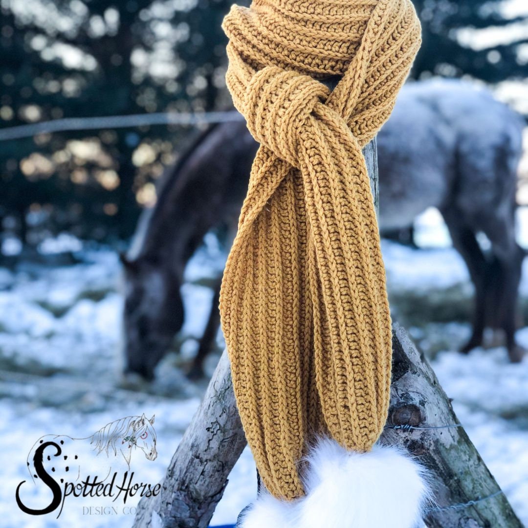 Ribbed Scarf Pattern / Crochet Ribbed Scarf Pattern / Crochet Scarf ...