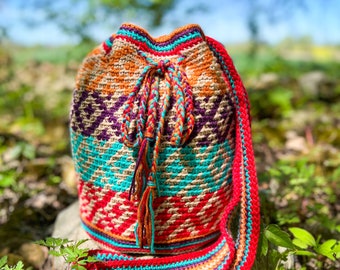 Crochet Bag Pattern | Crochet Boho Bag | Crochet Shoulder Bag | Tapestry Crochet | Crochet Purse Pattern