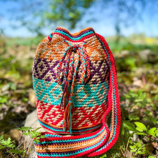 Crochet Bag Pattern | Crochet Boho Bag | Crochet Shoulder Bag | Tapestry Crochet | Crochet Purse Pattern