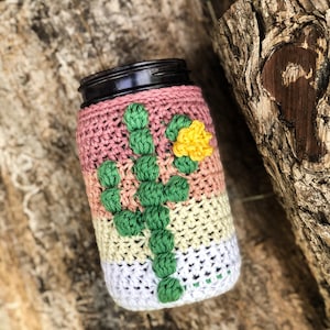 Crochet Pattern Mason Jar Cozy Pattern Cactus Pattern Mason Jar Crochet Cactus