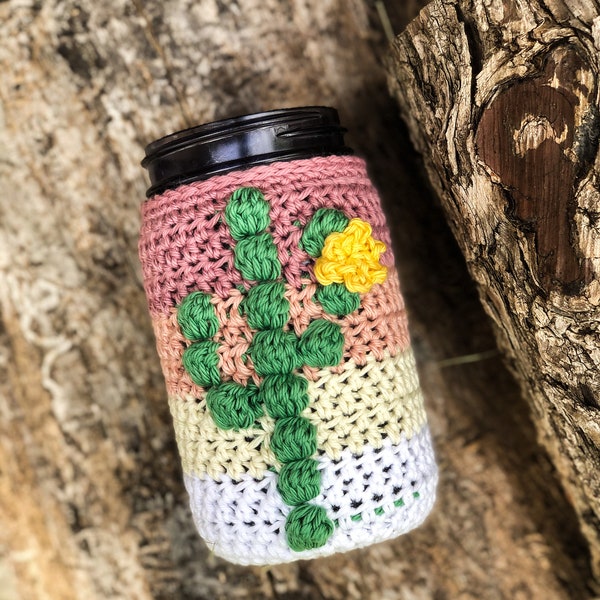 Crochet Pattern Mason Jar Cozy Pattern Cactus Pattern Mason Jar Crochet Cactus