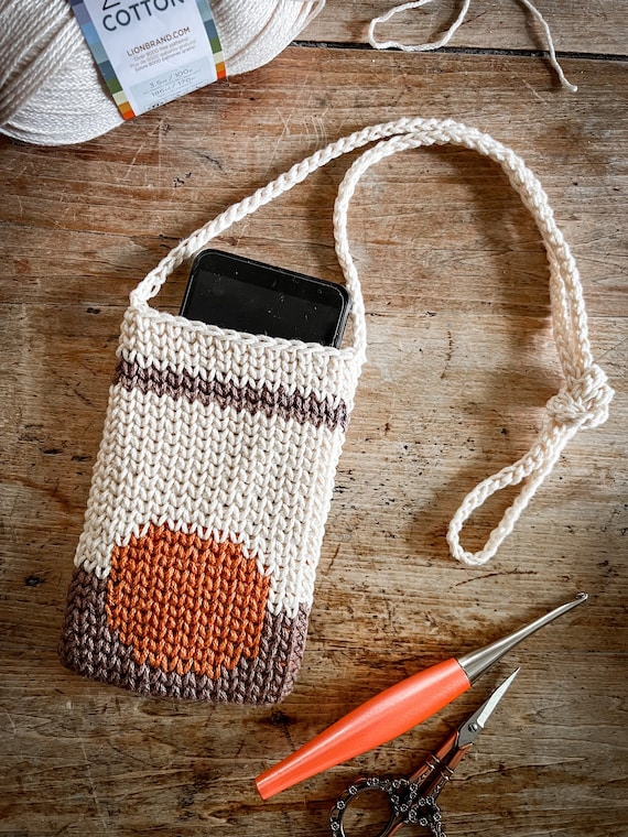 Crochet Phone Bag PATTERN | Crochet Phone Case | Crochet Phone Holder | Crochet Phone Pouch Pattern | Modern Crochet Pattern