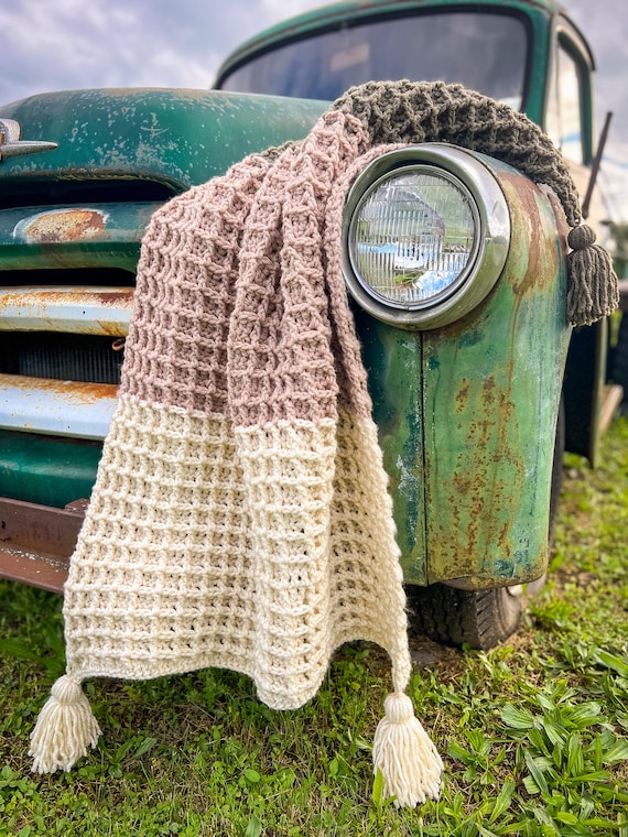 Crochet Waffle Blanket Pattern: Easy Textured Throw (PDF Pattern)