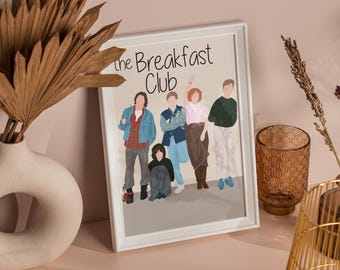 The Breakfast Club 80s Movie Print, Retro Bedroom Wall Art (Digital Download)