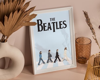 The Beatles Abbey Road Print, 70s Retro Music Wall Art (Digital Download)