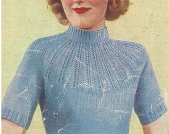 September 1937 Knitting Pattern - Sunray Jumper