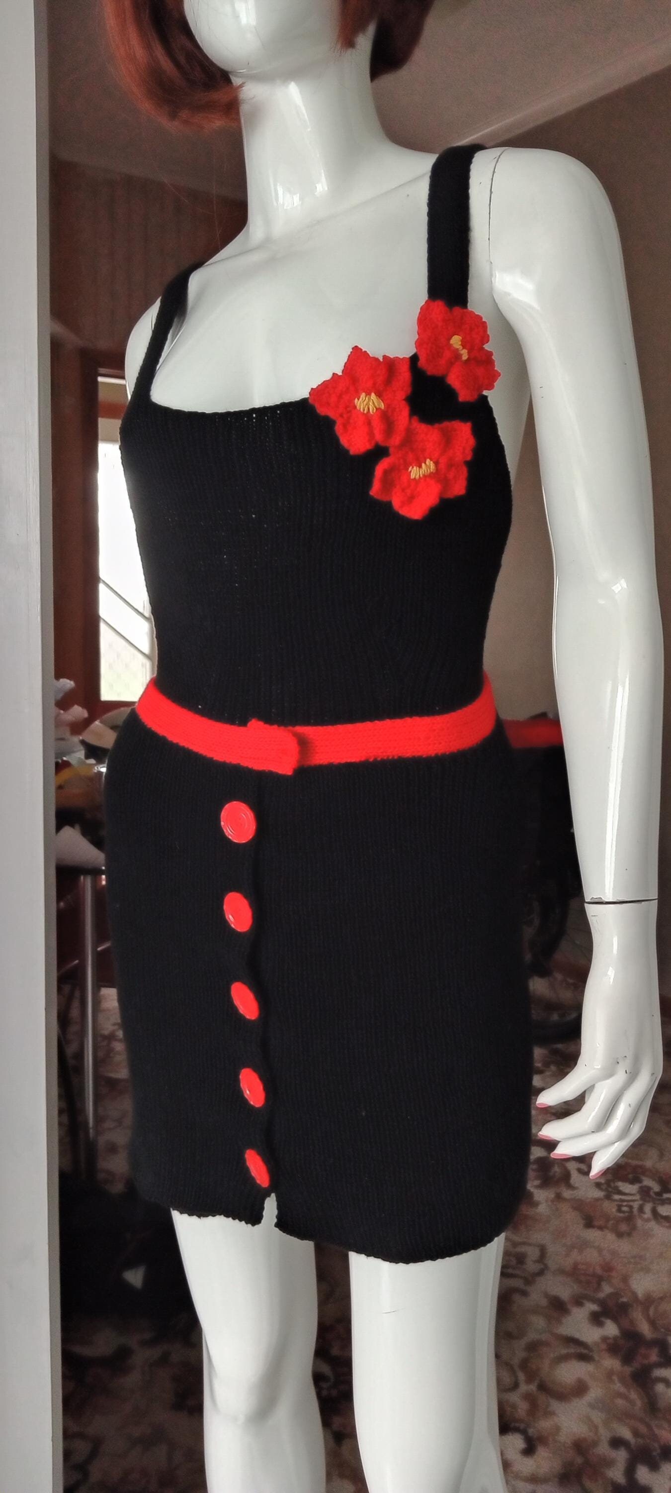 Reproduction 1938 Swimsuit With Skirt (knitted in cotton and lined)