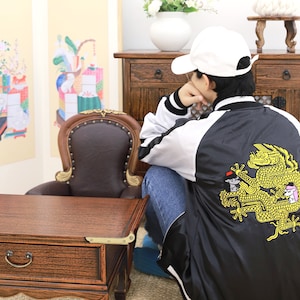 Sukajan Jacket, Embroidered jacket, embroidered casual jacket, Embroidery sukajan, jaket sukajan original, dragon jaket, dragon sukajan