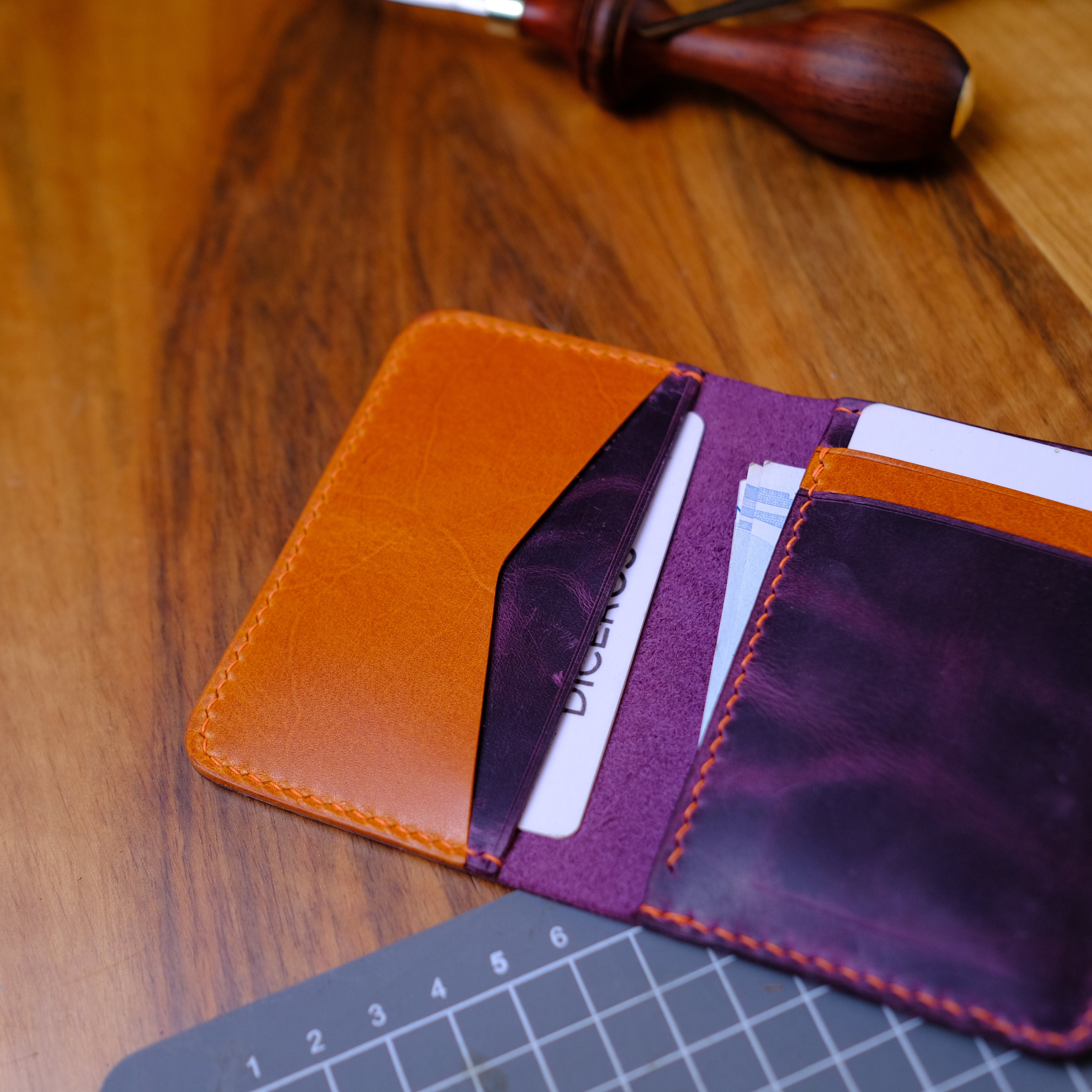 Purple - Handcrafted Printed Card Holder with Slips 18 main image 1