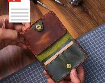 Front Pocket Card Holder Template Leather, A4 & Letter Size, Short Wallet Pdf, Wallet Pattern, Mid Wallet, Leather Card Holder, How To make