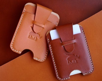 Minimalist Card Holder, Leather Card Holder, Personalized Wallet, Front Pocket Wallet, Card Case Wallet For Man, Handmade Card Holder