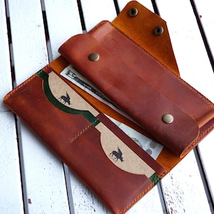 Regalo del día de la madre, billetera larga de cuero con bolsillo para monedas, billetera de mano para mujer, billetera personalizada para ella, billetera de cuero, tarjetero