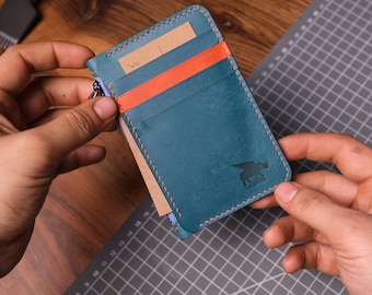 Handmade Wallet For Women, Personlized Mothers Day Gift for Girlfriend, Long Card Holder with Zipper, Colourful Leather Wallet