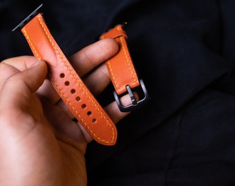 Apple Watch Genuine Leather Band, Handmade Apple Watch Strap, Colourful Leather Strap