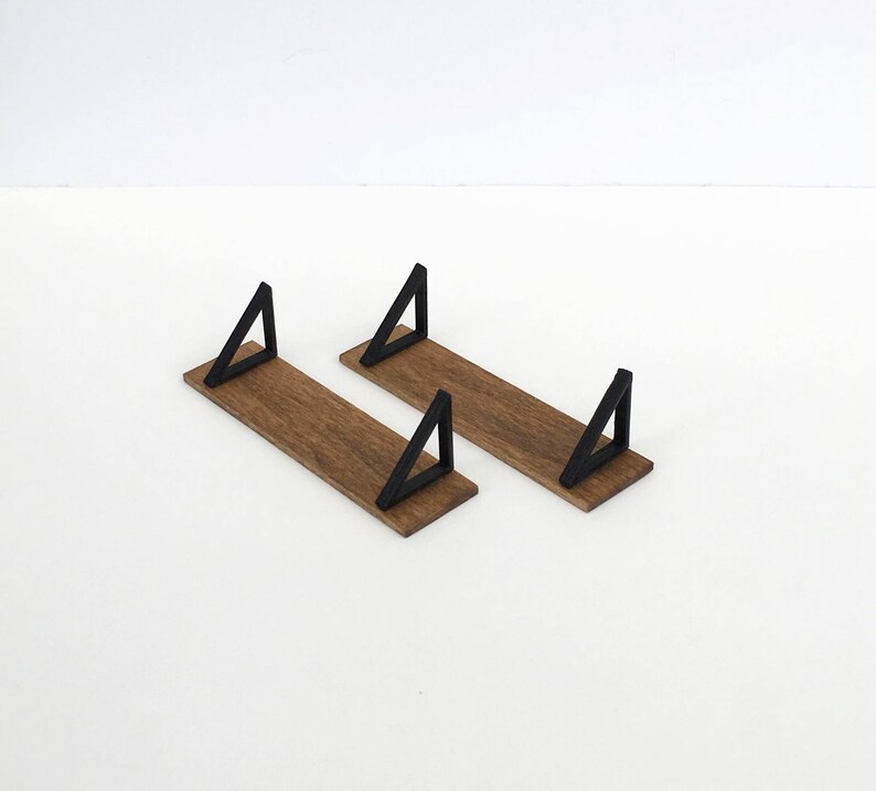 Miniature Wooden Shelf Black Bracket Modern Dollhouse Etsy
