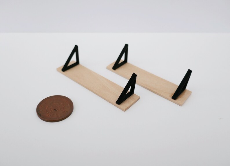 Miniature Wooden Shelf Black Bracket Modern Dollhouse Etsy