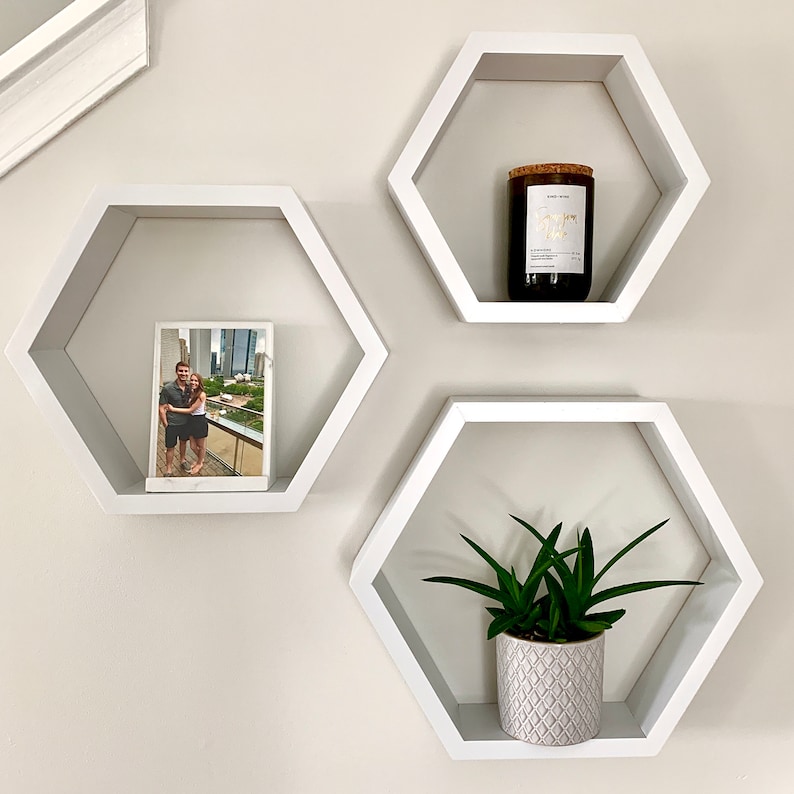 Hexagon Floating Shelves Etsy