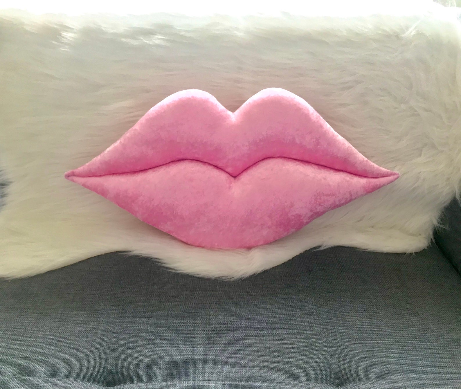Pink Lip Shaped Pillow girly pillow kiss pillowDecorative Etsy
