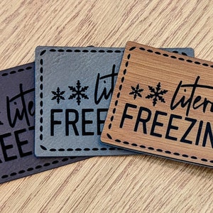 Literally Freezing- leatherette faux leather material with heat activated adhesive